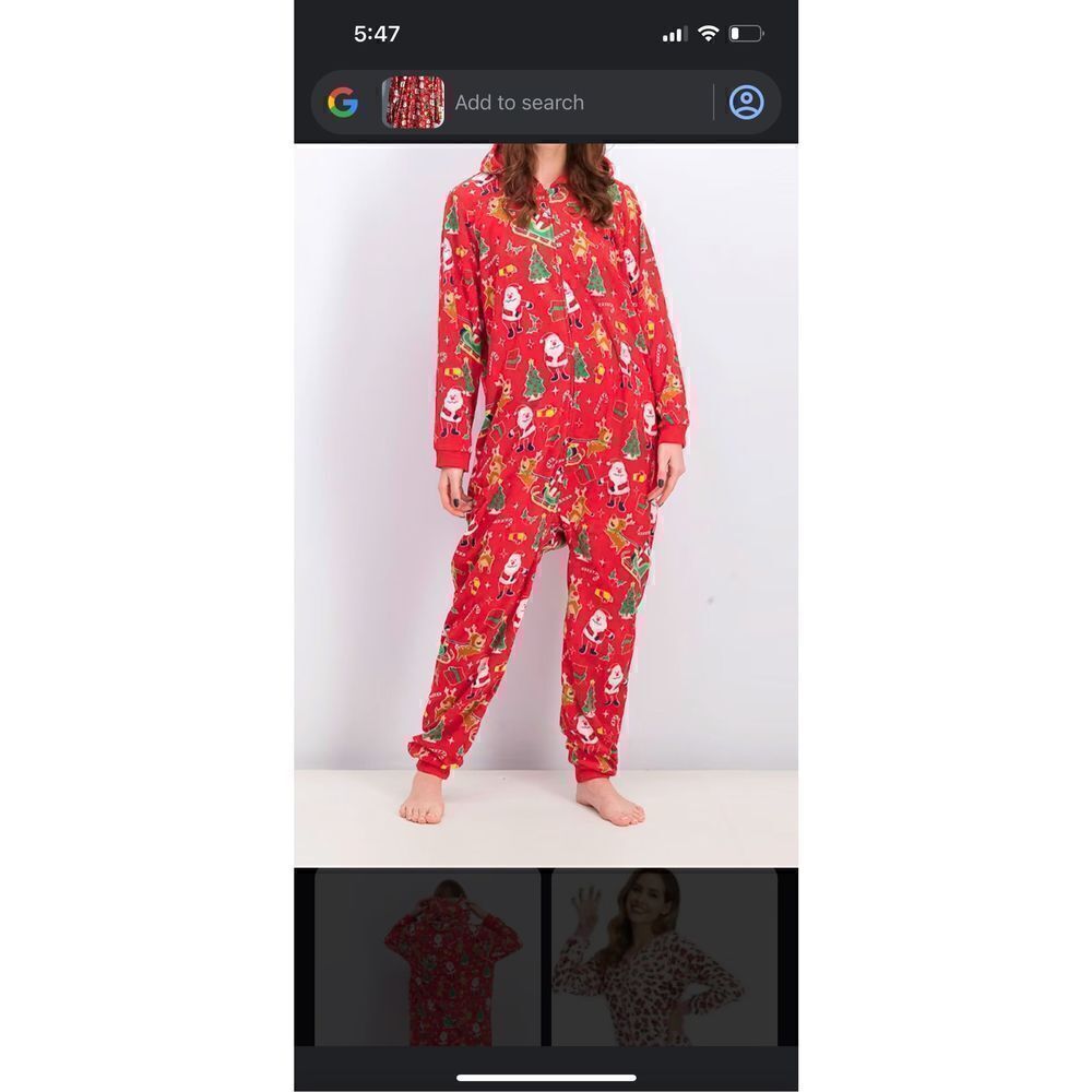 Adult Christmas Fleece Hooded One Piece Outfit xxL